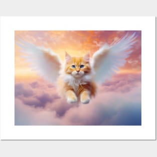 winged kitten Posters and Art